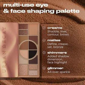 Close-up of URBAN DECAY Naked Shaped Warm Makeup Palette shades