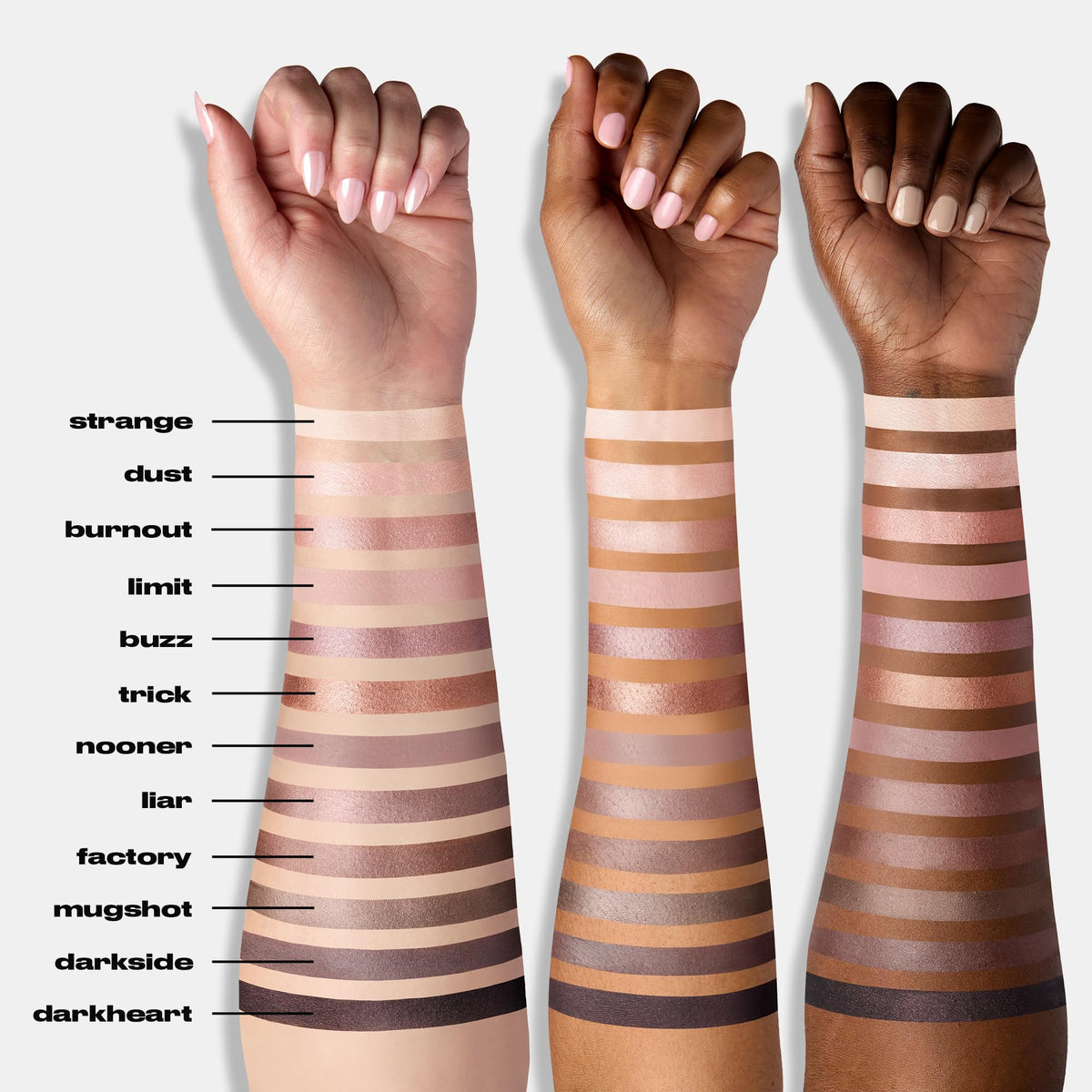 Close-up of URBAN DECAY Naked3 Eyeshadow shimmer shades