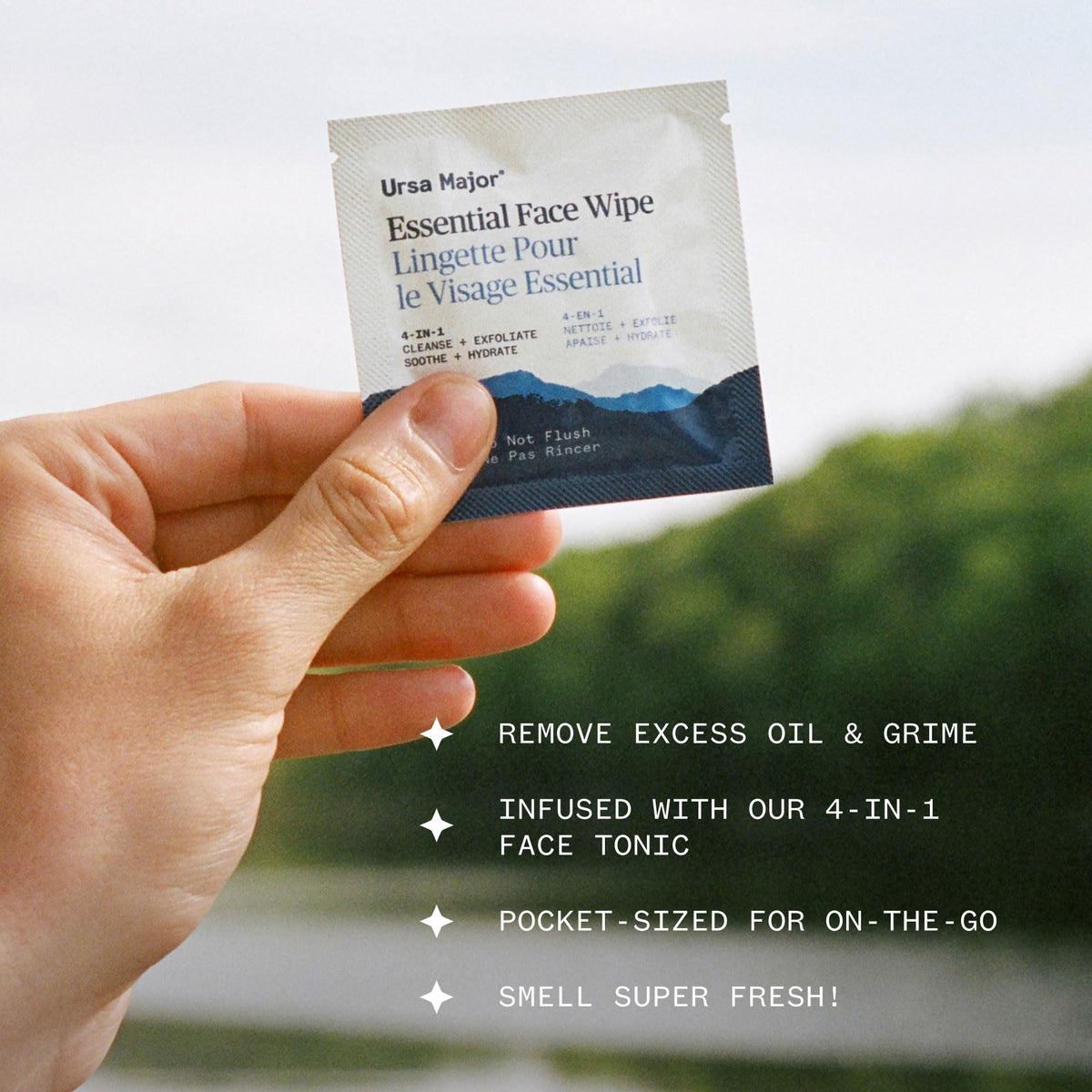 Close-up of Ursa Major Essential Face Wipes texture