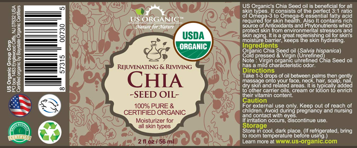 Close-up of US Organic Chia Seed Oil texture