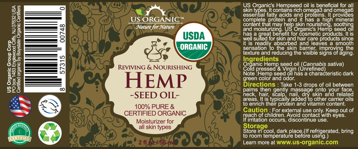 Close-up of US Organic Hemp Seed Oil texture