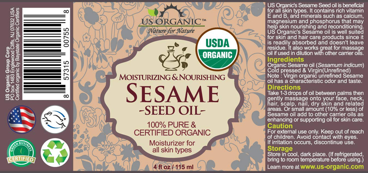 Close-up of US Organic Sesame Seed Oil texture