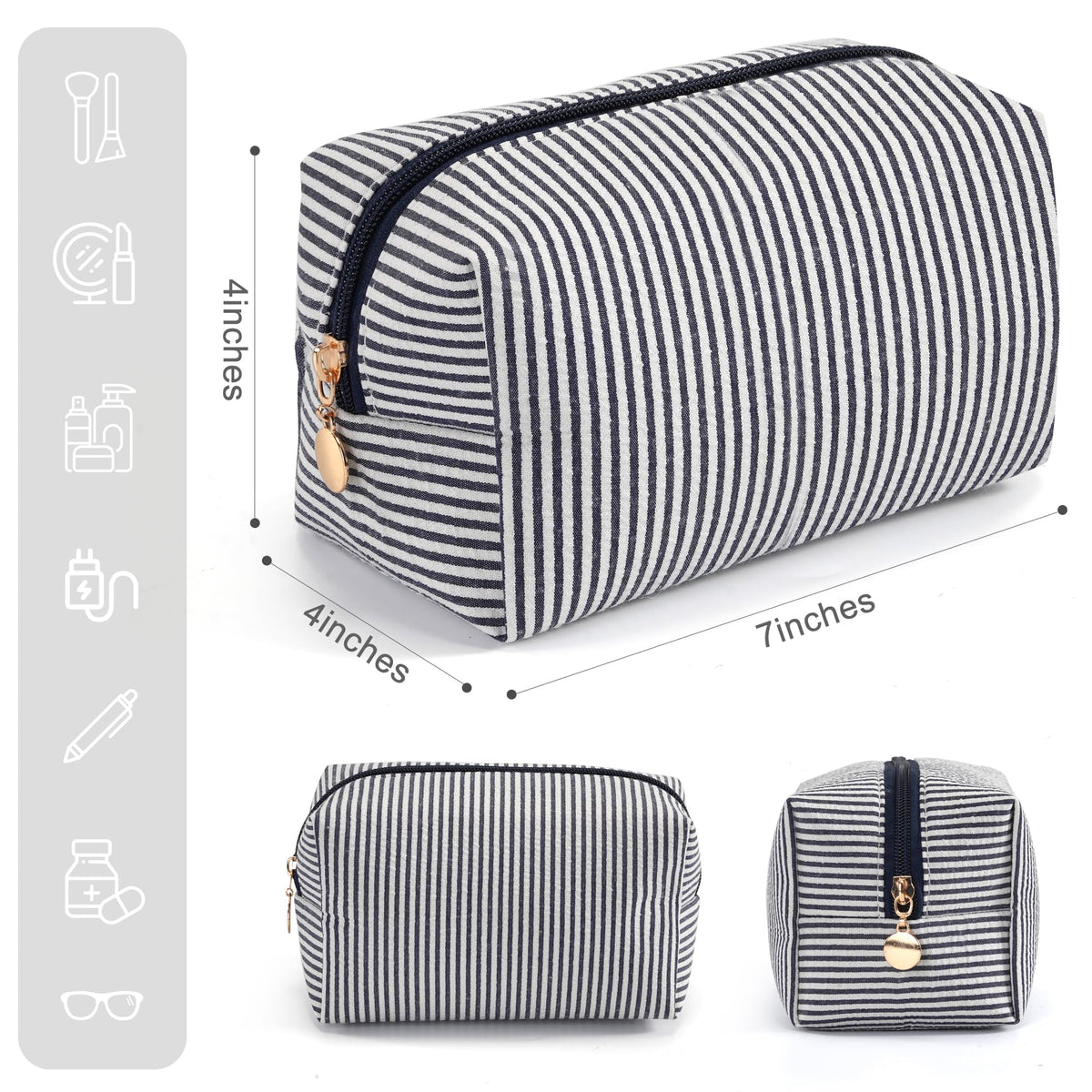 Close-up of UUYUUY makeup pouch zipper and fabric