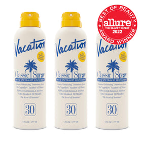 Close-up of VACATION SPF 30 Sunscreen Spray nozzle