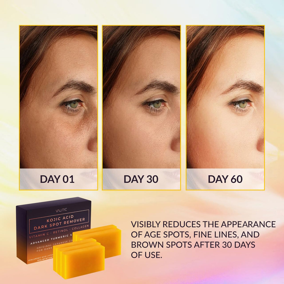 Close-up of VALITIC Kojic Acid Soap Bar texture