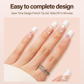 Close-up of Vansiho French Gel Fake Nails showing texture