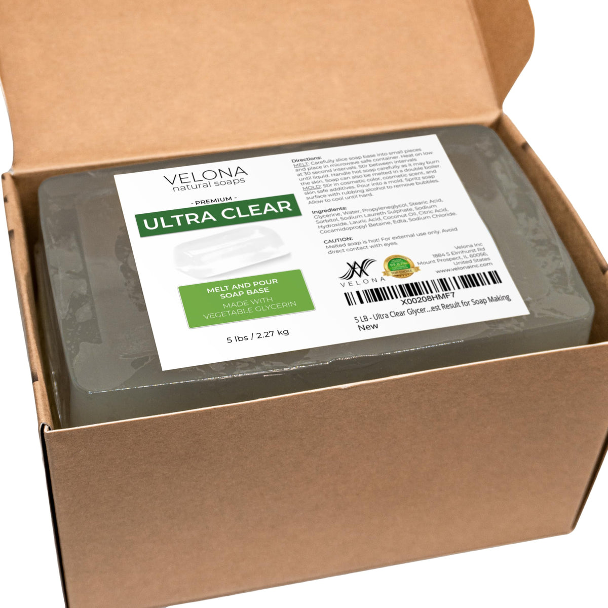 close-up of velona Ultra Clear Glycerin Soap Base texture