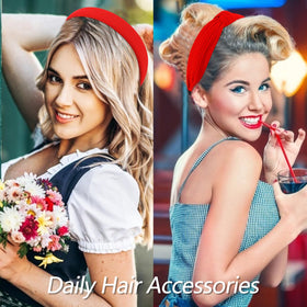 Close-up of VELSCRUN headbands showing various designs
