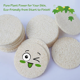 Close-up of VeridianLife natural loofah face pad texture