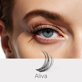 Close-up of VEYESBEAUTY Aliva Lash Clusters with mixed lengths