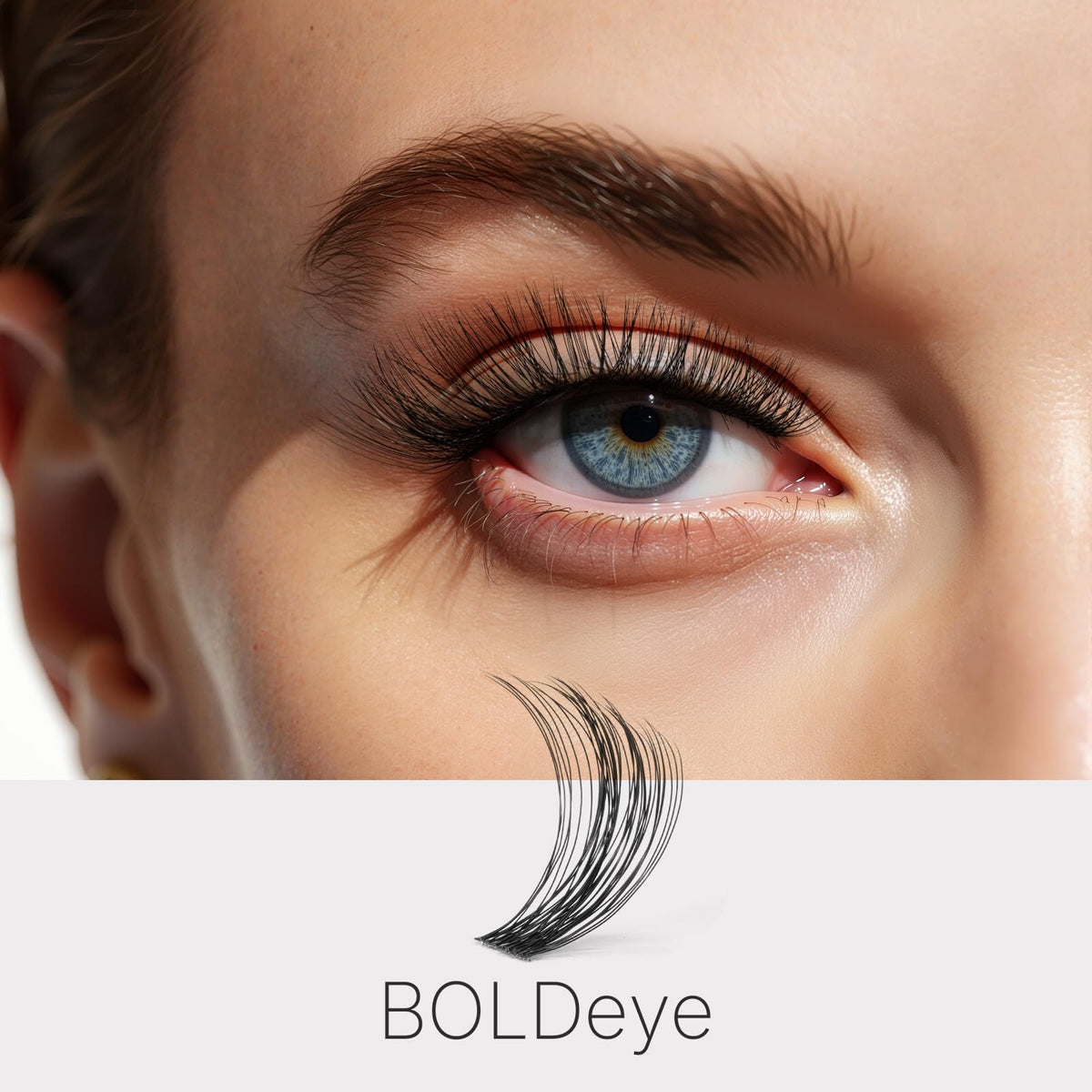 Close-up of VEYESBEAUTY Boldeye Lash Clusters showing soft PBT fibers