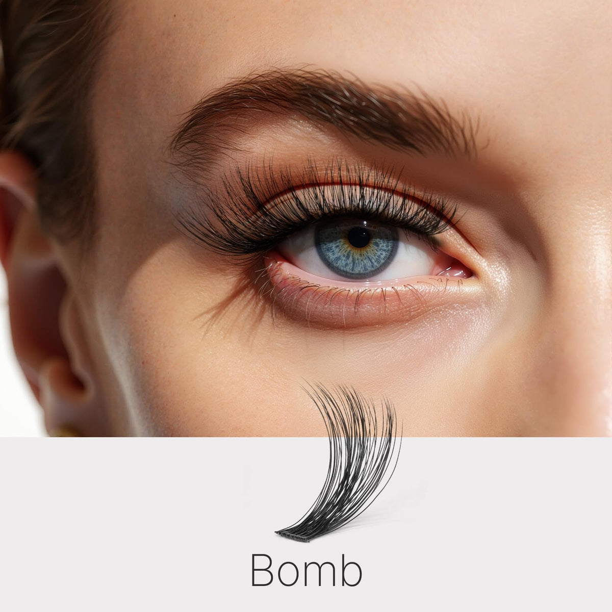 Close-up of VEYESBEAUTY Bomb Lash Clusters showing texture