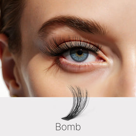 Close-up of VEYESBEAUTY Bomb Lash Clusters showing texture