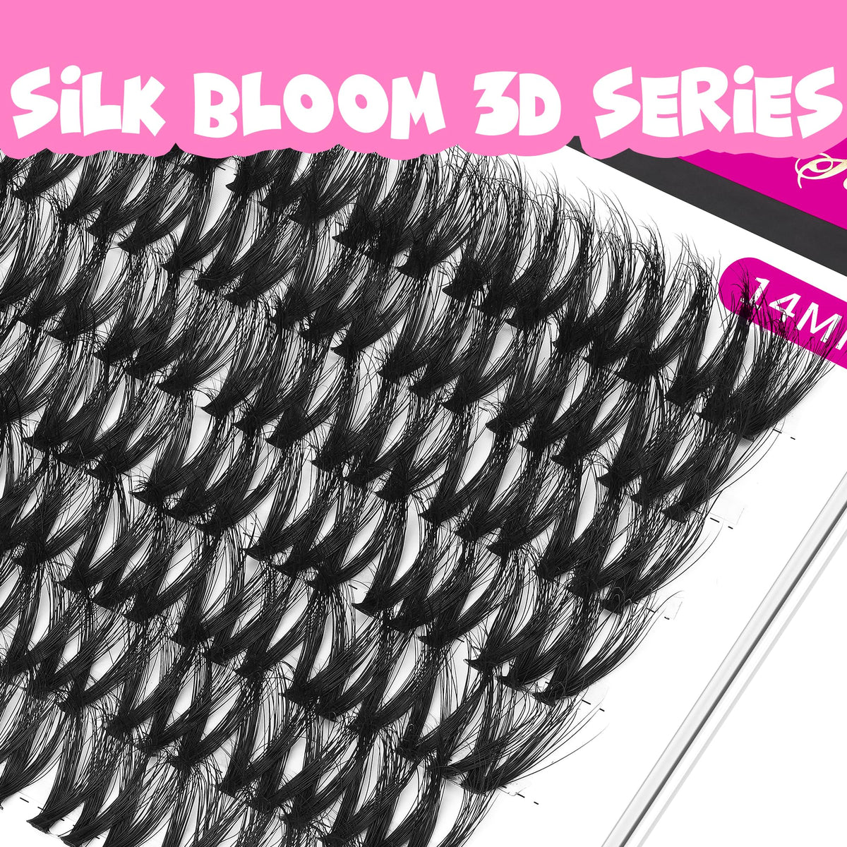 Close-up of VEYESBEAUTY Lash Clusters 14mm showing 3D layered design
