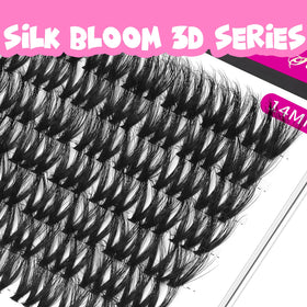 Close-up of VEYESBEAUTY Lash Clusters 14mm showing 3D layered design