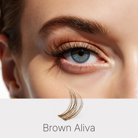 Close-up of VEYESBEAUTY lash clusters showing 8-16mm lengths