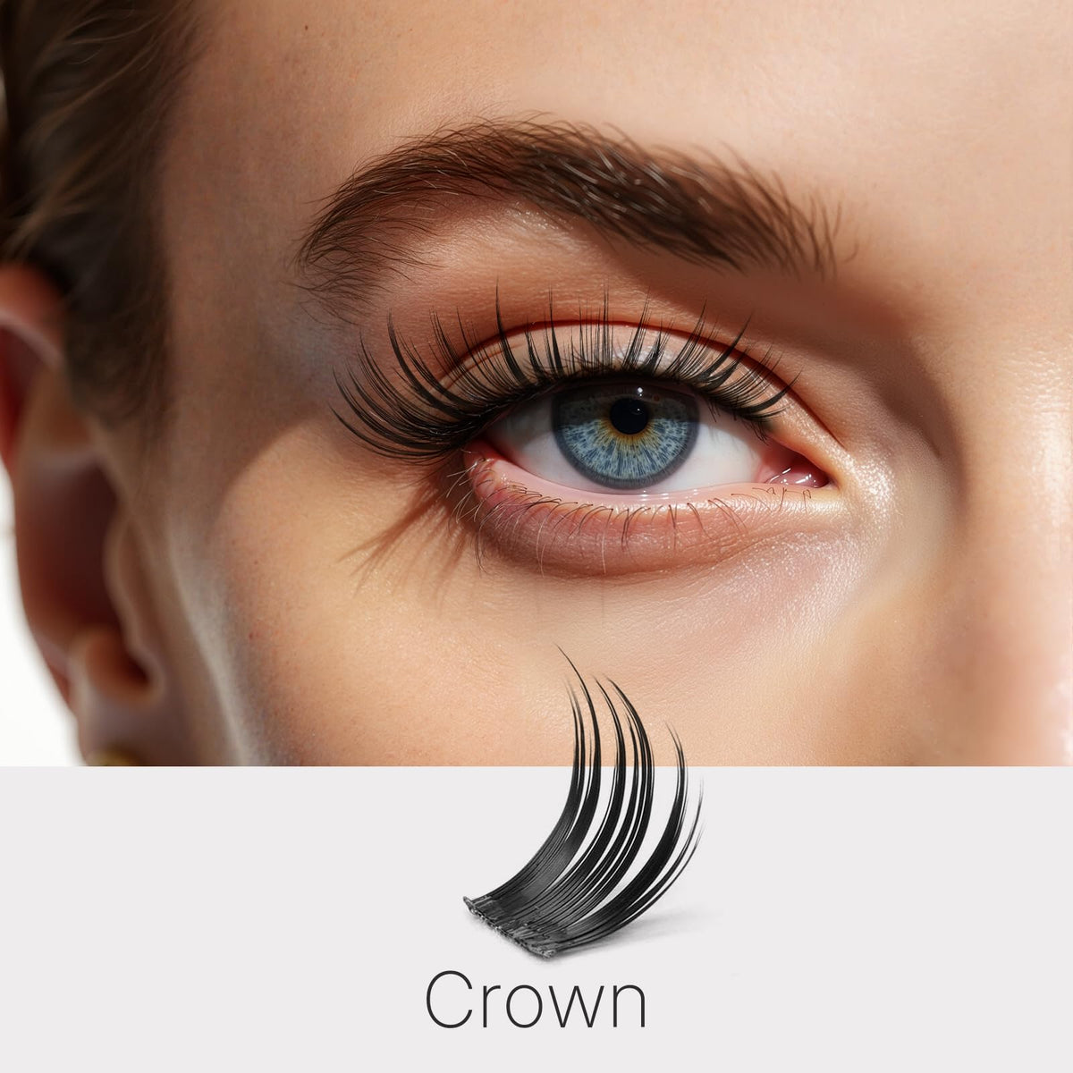 Close-up of VEYESBEAUTY Lash Clusters showing 8-18mm lengths