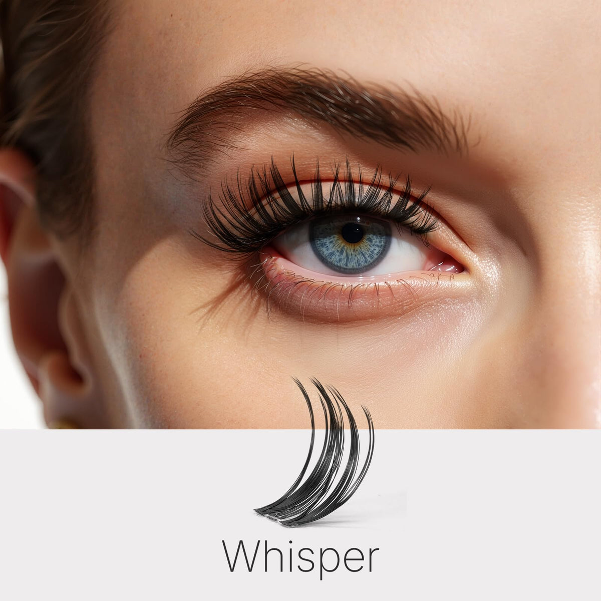 Close-up of VEYESBEAUTY Lash Clusters with visible lash clusters