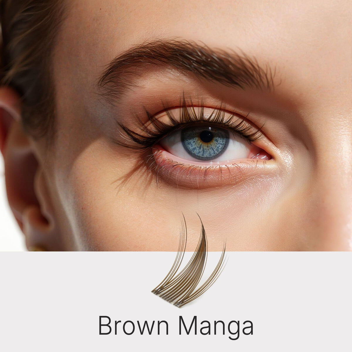 Close-up of VEYESBEAUTY lash clusters with wider bands
