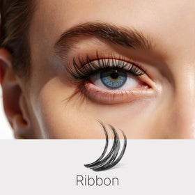 Close-up of VEYESBEAUTY Ribbon Lash Clusters showing lash texture