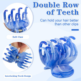 Close-up of Viabty small hair claw clip showing double row teeth