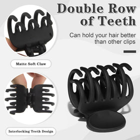 Close-up of Viabty small hair claw clip with double row teeth