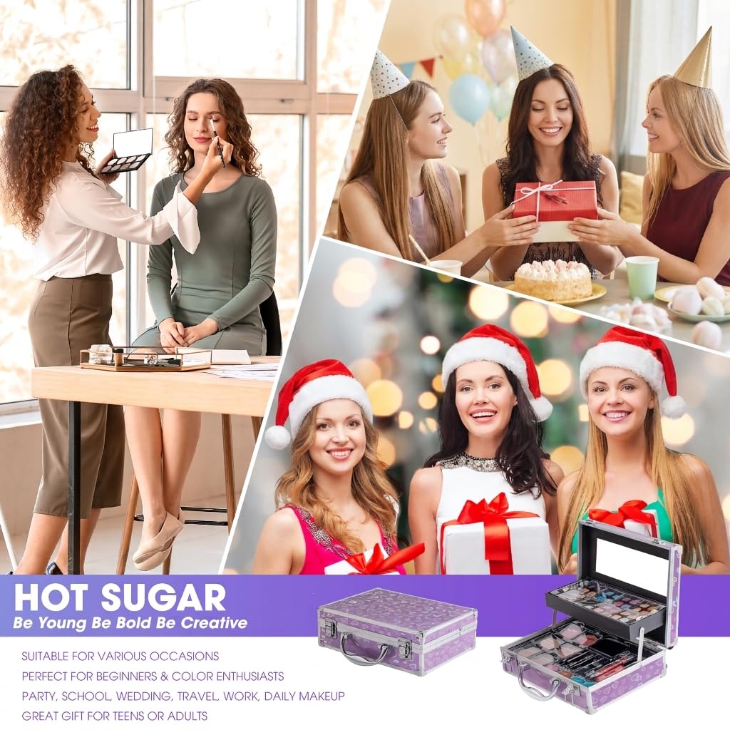 Close-up of vibrant eye shadow colours in Hot Sugar Makeup Kit