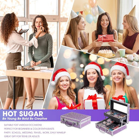 Close-up of vibrant eye shadow colours in Hot Sugar Makeup Kit