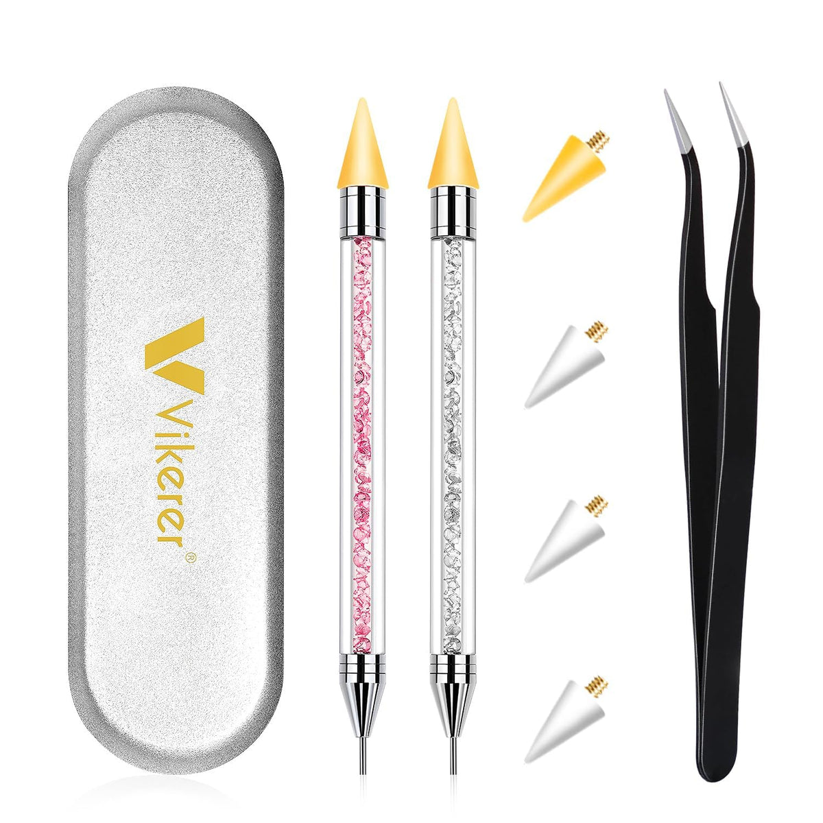 Close-up of Vikerer Rhinestone Picker Tool dual-end design