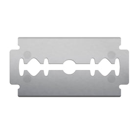 Close-up of Vikings Blade Double Edge Razor Blades showing Swedish Steel