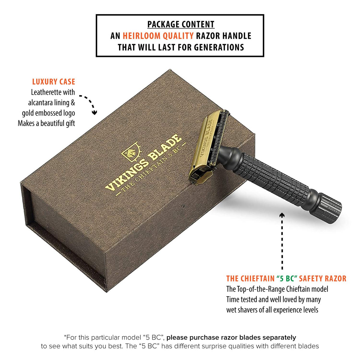 Close-up of Vikings Blade Double Edge Safety Razor head