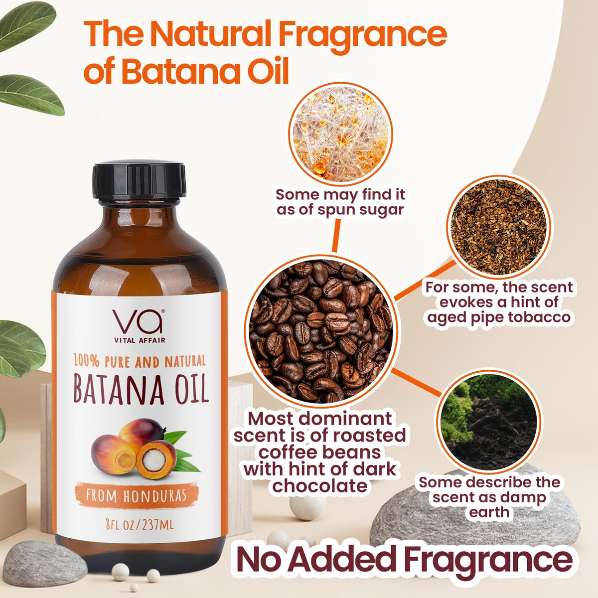Close-up of VITAL AFFAIR Batana Hair Growth Oil bottle with label