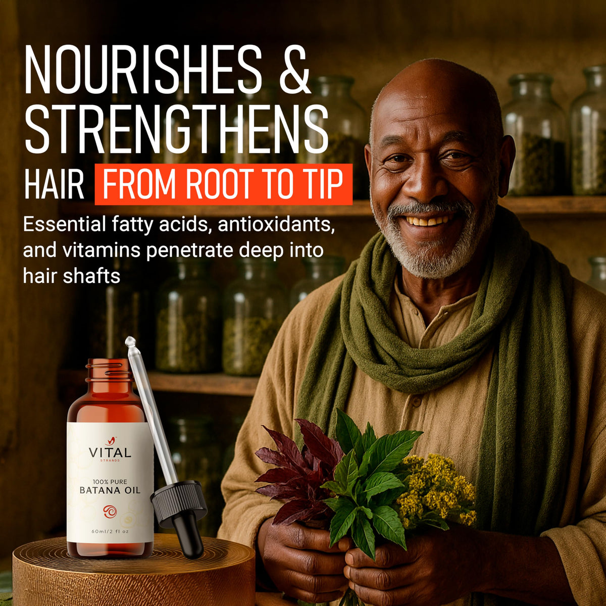 Close-up of Vital Strands Batana Oil texture