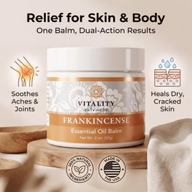 Close-up of Vitality Frankincense Essential Oil Balm texture