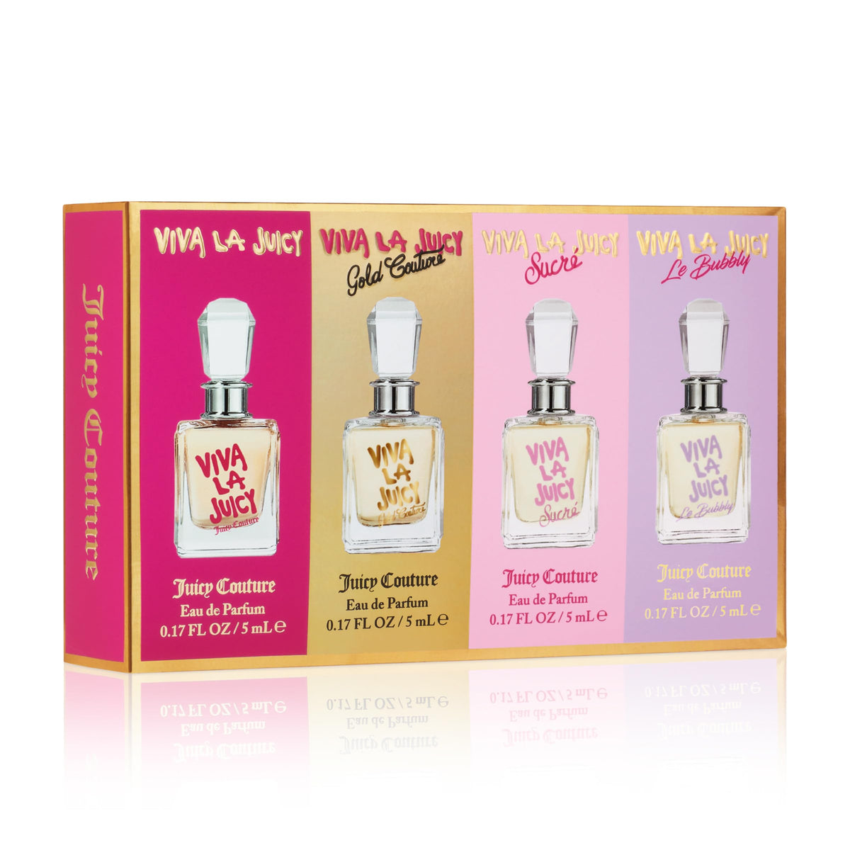 Close-up of Viva La Juicy Eau de Parfum bottle from the gift set
