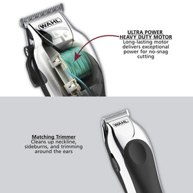 Close-up of Wahl self-sharpening blades on hair clipper