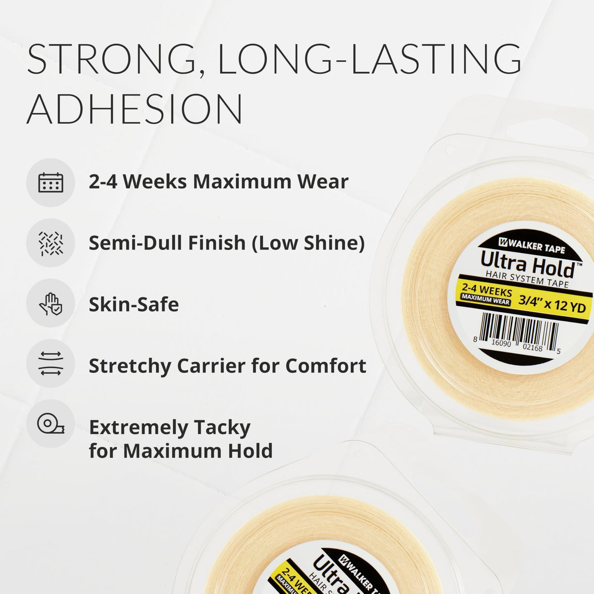 Close-up of Walker Tape Ultra Hold adhesive surface