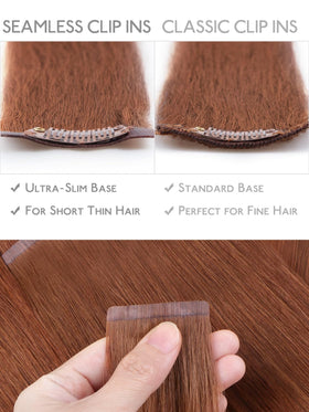 Close-up of Wennalife Cinnamon Copper Hair Extensions