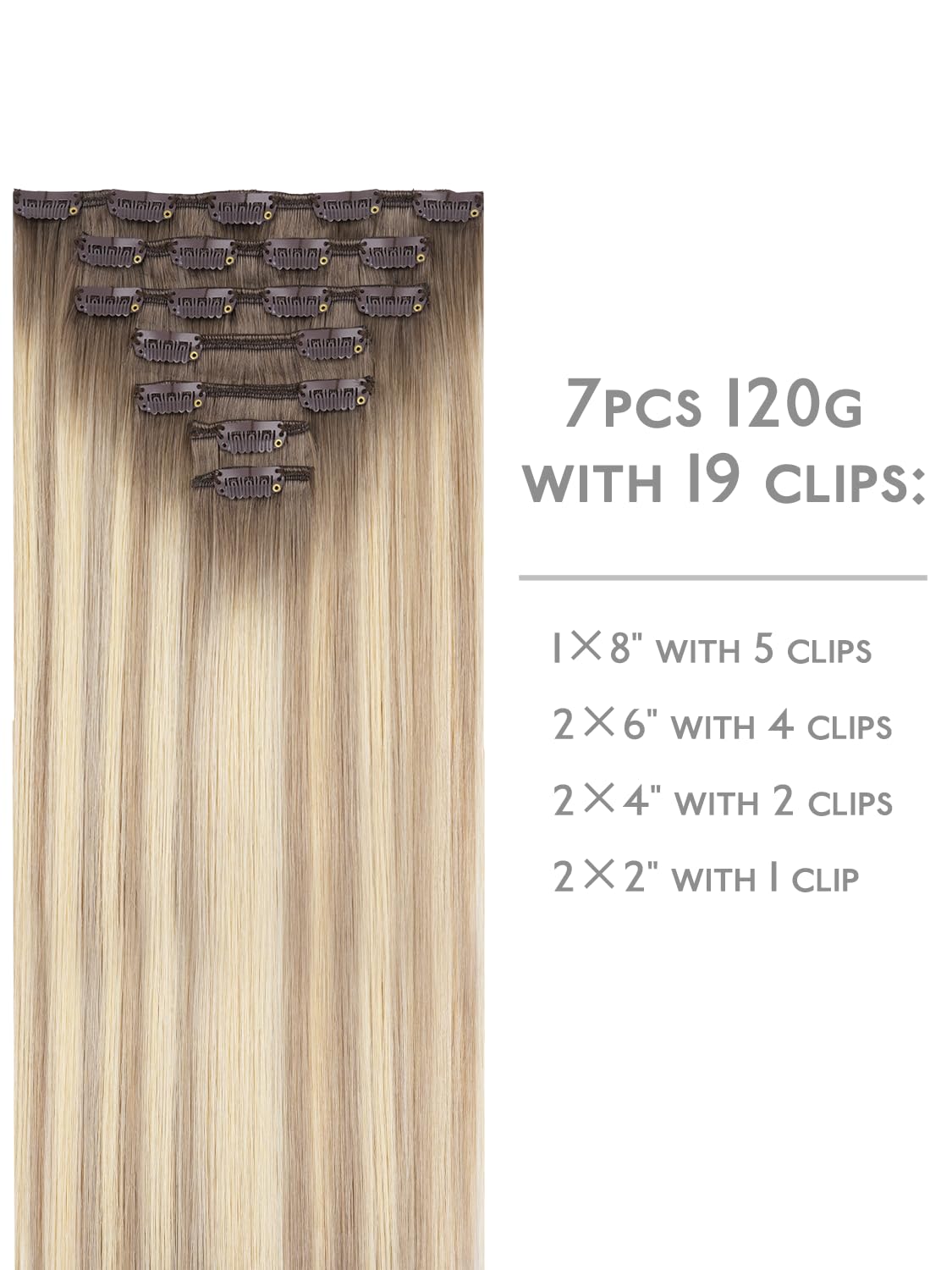 Close-up of Wennalife Clip In Hair Extensions clips