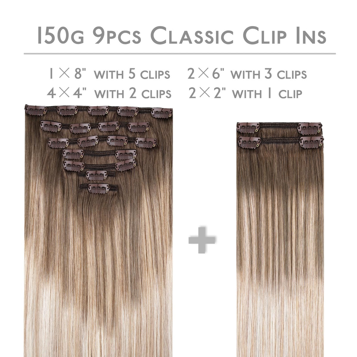 Close-up of Wennalife Clip In Hair Extensions clips and texture