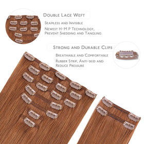 Close-up of Wennalife Clip In Hair Extensions showing silicon-backed clips