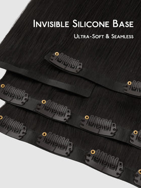 Close-up of Wennalife Clip In Hair Extensions showing silicone weft