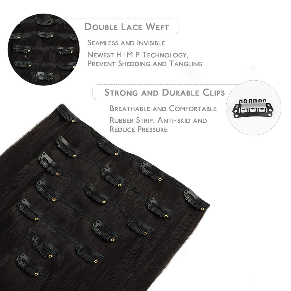 Close-up of Wennalife Clip In Hair Extensions silicon-backed clips