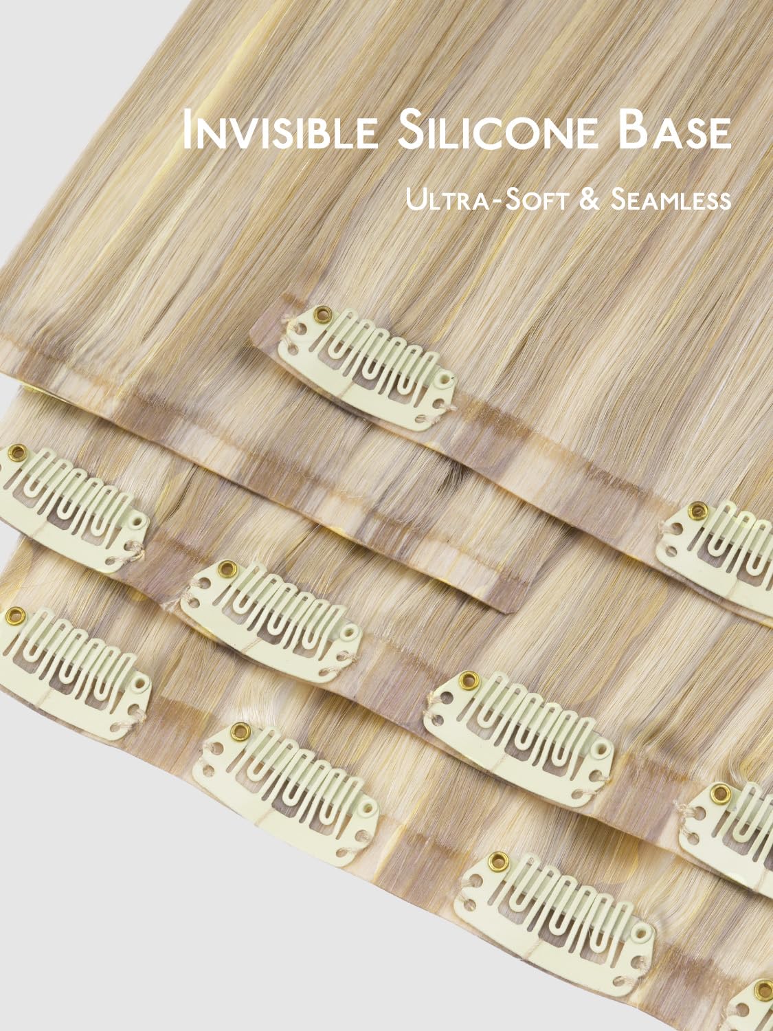 Close-up of Wennalife Clip In Hair Extensions weft