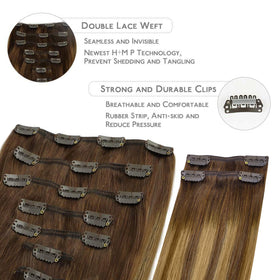 Close-up of Wennalife hair extensions clips