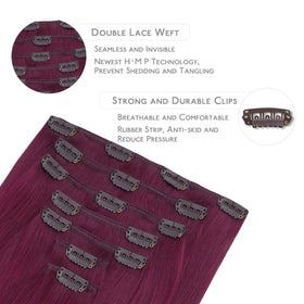 Close-up of Wennalife Light Burgundy hair extensions