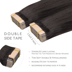 Close-up of Wennalife Tape In Hair Extensions showing texture
