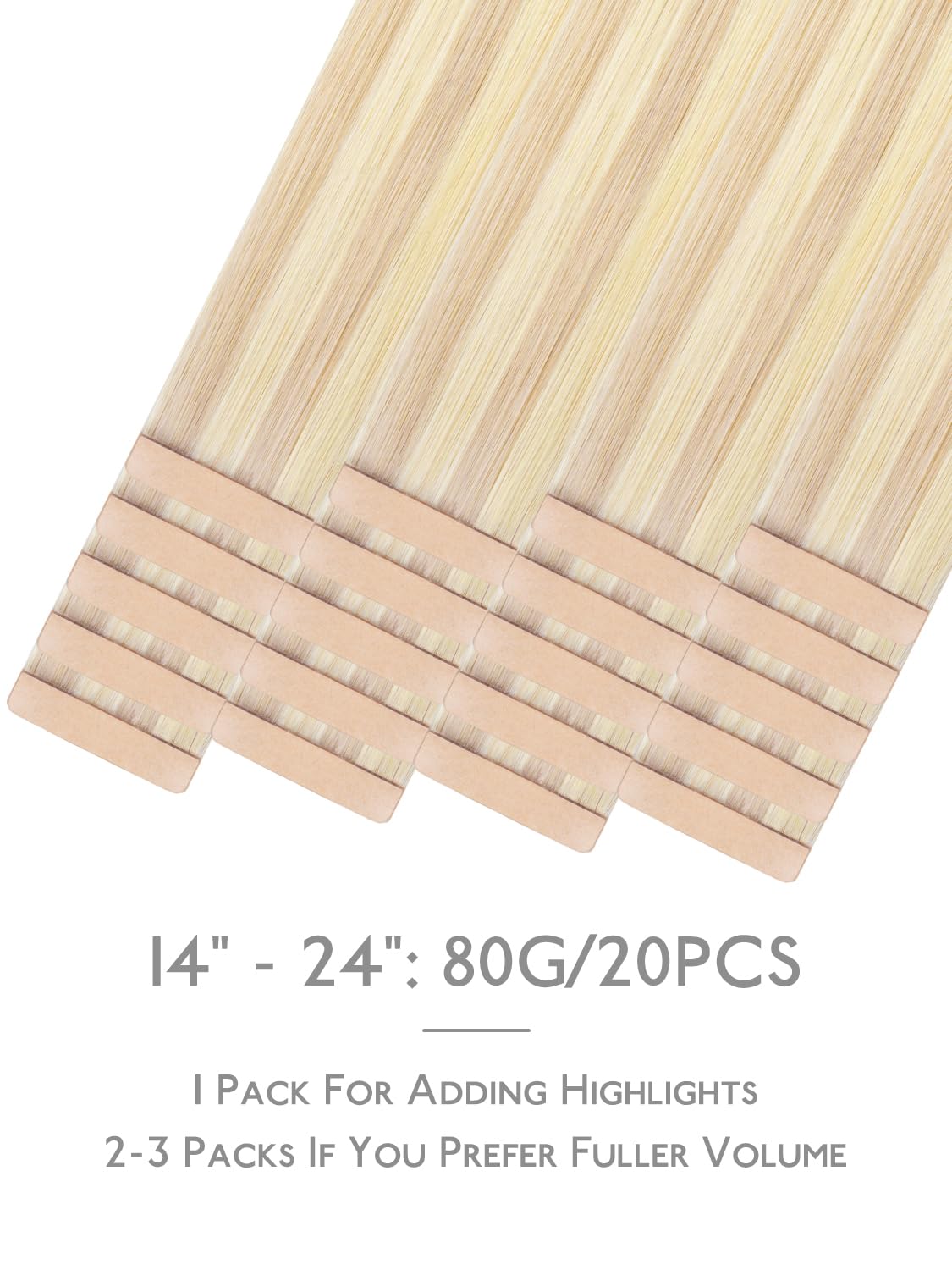 Close-up of Wennalife Tape in Hair Extensions showing texture