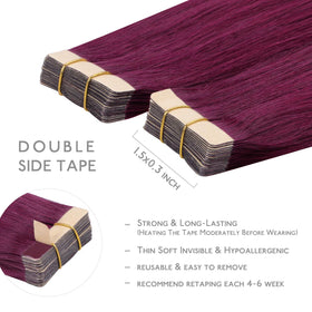 Close-up of Wennalife Tape in Hair Extensions showing the tape