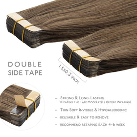 Close-up of Wennalife Tape in Hair Extensions showing the tape